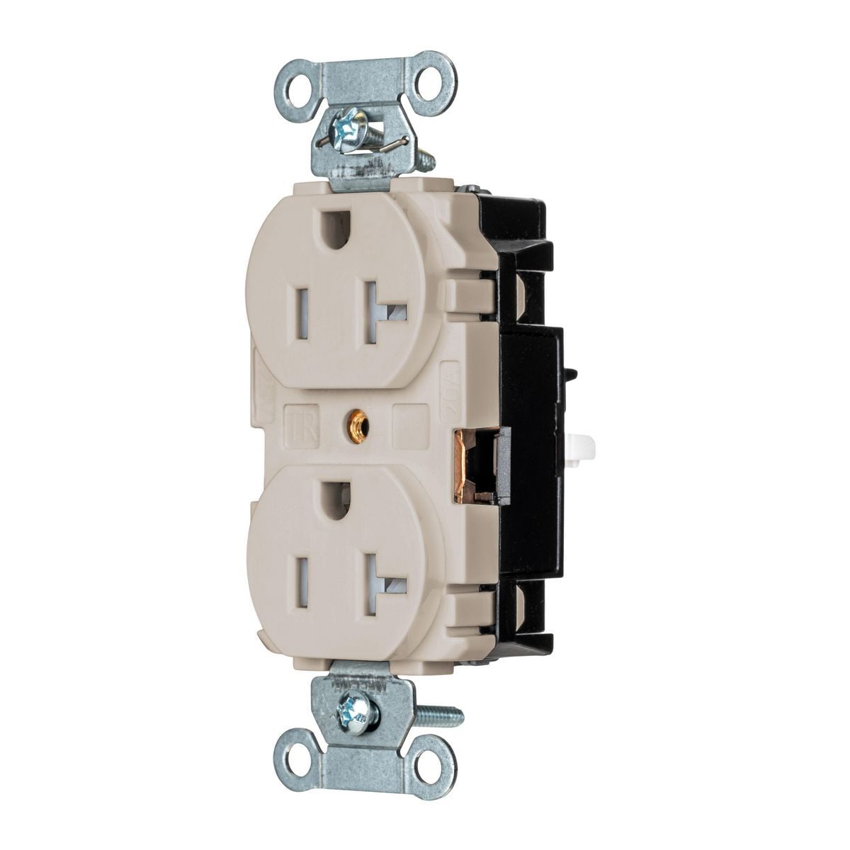 BR20STLATR EdgeConnect Straight Blade Receptacle, 125 V, 20 A, 2 Poles, 3 Wires, Light Almond