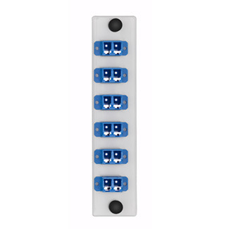 APLW6-LDS 6-Pack Adapter Plate With SC Duplex Blue Adapter, SC End A, SC End B, (12) Single-Mode Fiber, Zirconia Ceramic Connector