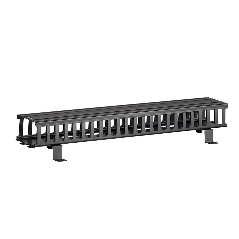4940L-VFO Versi-Duct Front Vertical Cable Management With Black Snap-On Cover, 4.22 in W, ABS, Black
