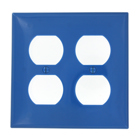 2-Gang 2-Duplex, Receptacle Wallplate, Standard Size, Thermoplastic Nylon, Device Mount, Blue