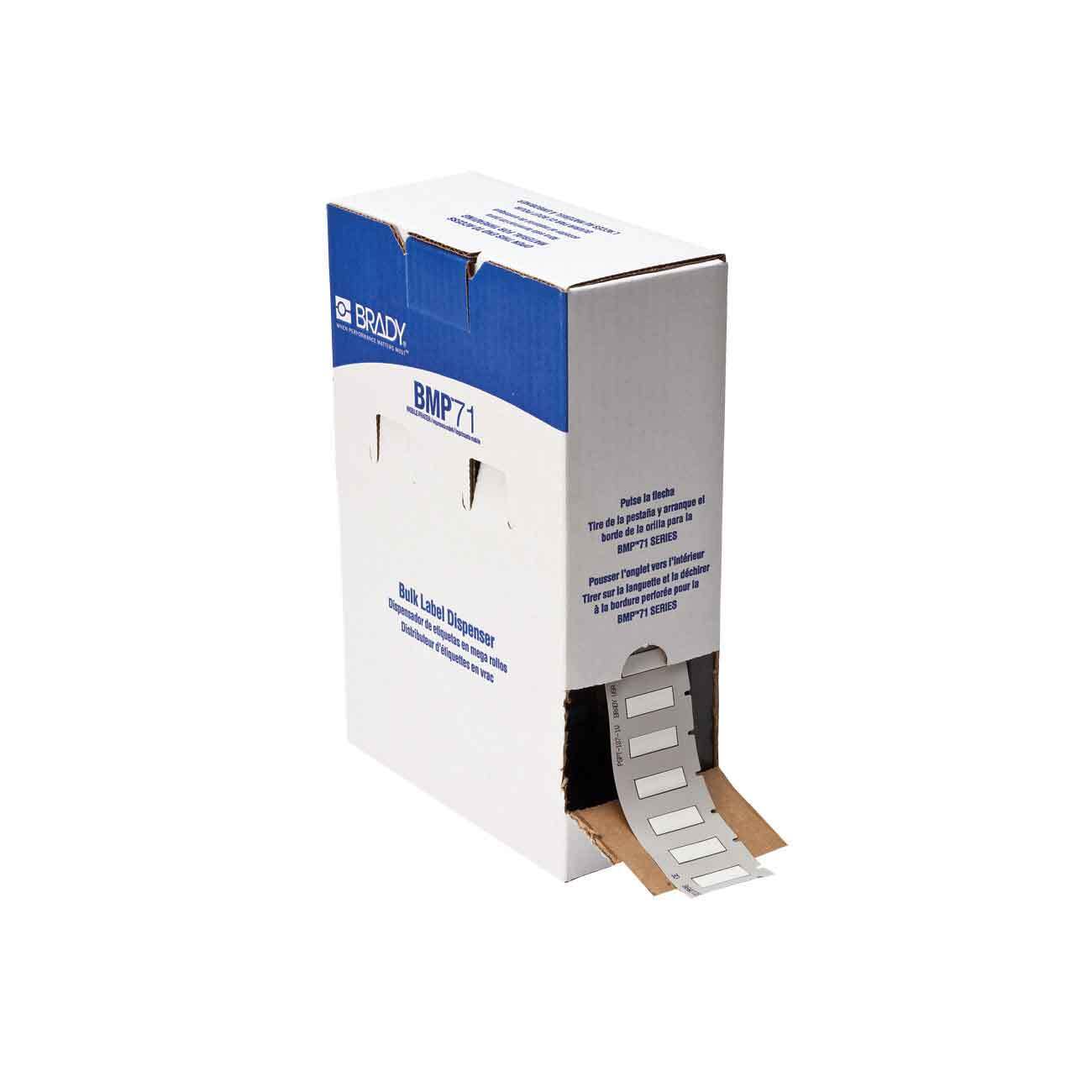 BM-187-1-342 PermaSleeve Heat Shrink Wire and Cable Label, 1 in L x 0.335 in W, White, Polyolefin