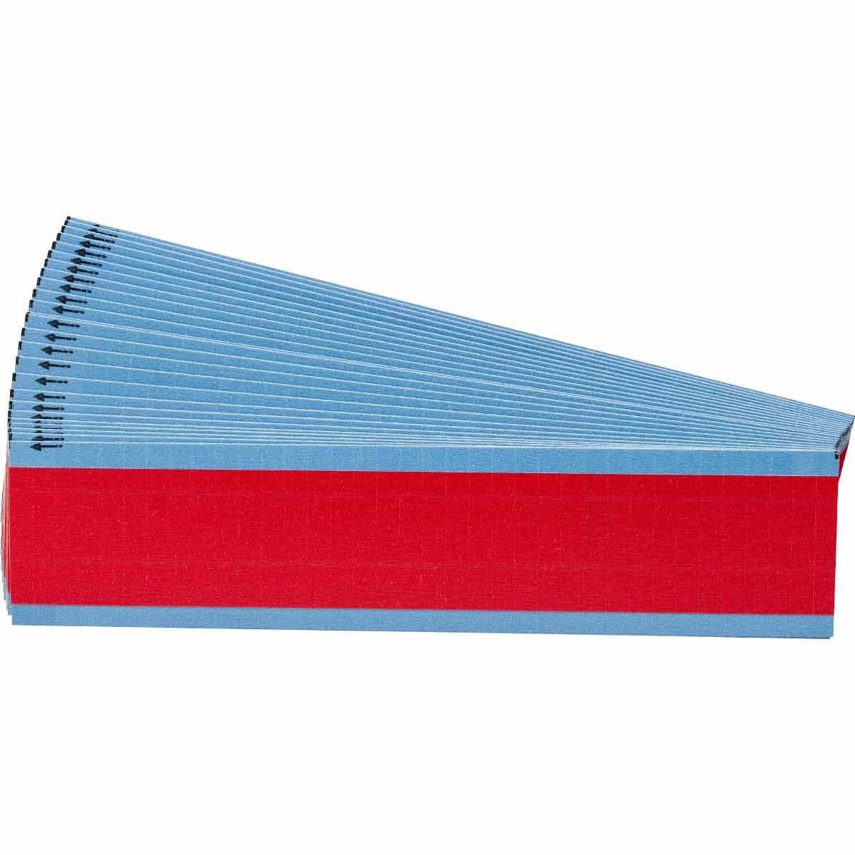 WM-COL-RD-PK WM Series Miniature Blank Die-Cut Pre-Printed Wire Marker Card, 1/4 in W, Red, B-500 Repositionable Vinyl Coated Fabric, 36 Markers per Card