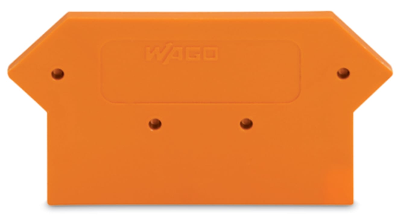 281-317 End and Intermediate Plate, For Use With Rail Mounted, Polyamide, Orange