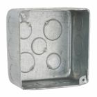 4 In. Square Plenum Boxes and Cover - Drawn with Conduit KO's, 2-1/8In.Depth