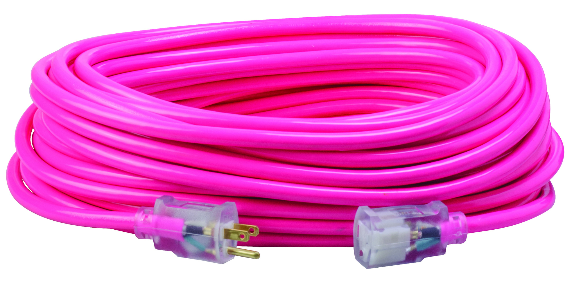 2579SW000A Heavy Duty High Visibility Extension Cord With Power Light Indicator, 125 V, 15 A, 1875 W, 100 ft L Cord, 3 Conductors
