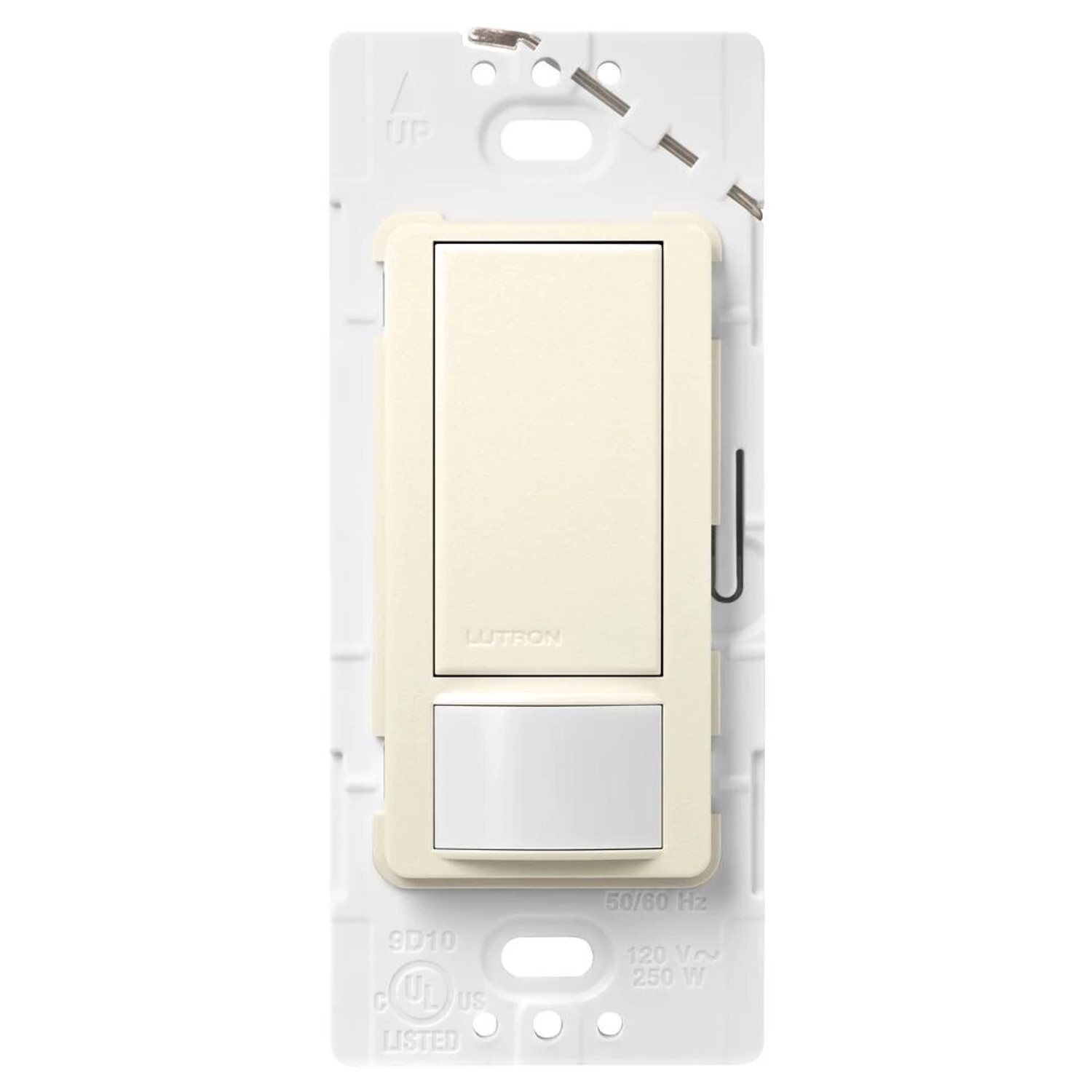 MS-OPS2-BI Maestro Motion Sensor Switch, Ground or Neutral Required, 2 Amp Lighting, 120V, 1 Pole, Biscuit