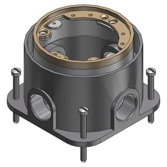 601-1/2-SC Steel City Flush Service Floor Box, Cast Iron, 56 cu-in Capacity, 1 Gang, 5-1/8 in L x 4-1/4 in W x 3-9/16 in H