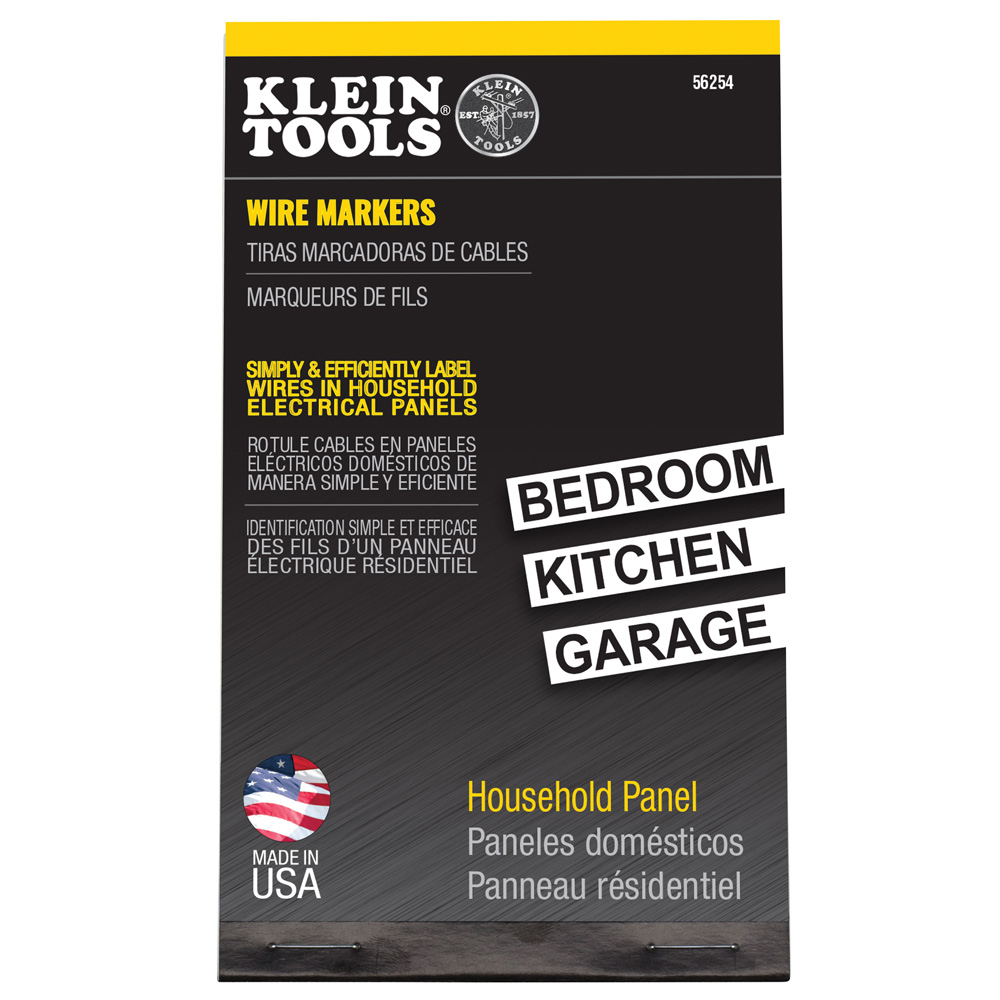 56254 Pre-Printed Wire Marker, 5-1/2 in L x 3-21/64 in W, Black Print on White, Cloth