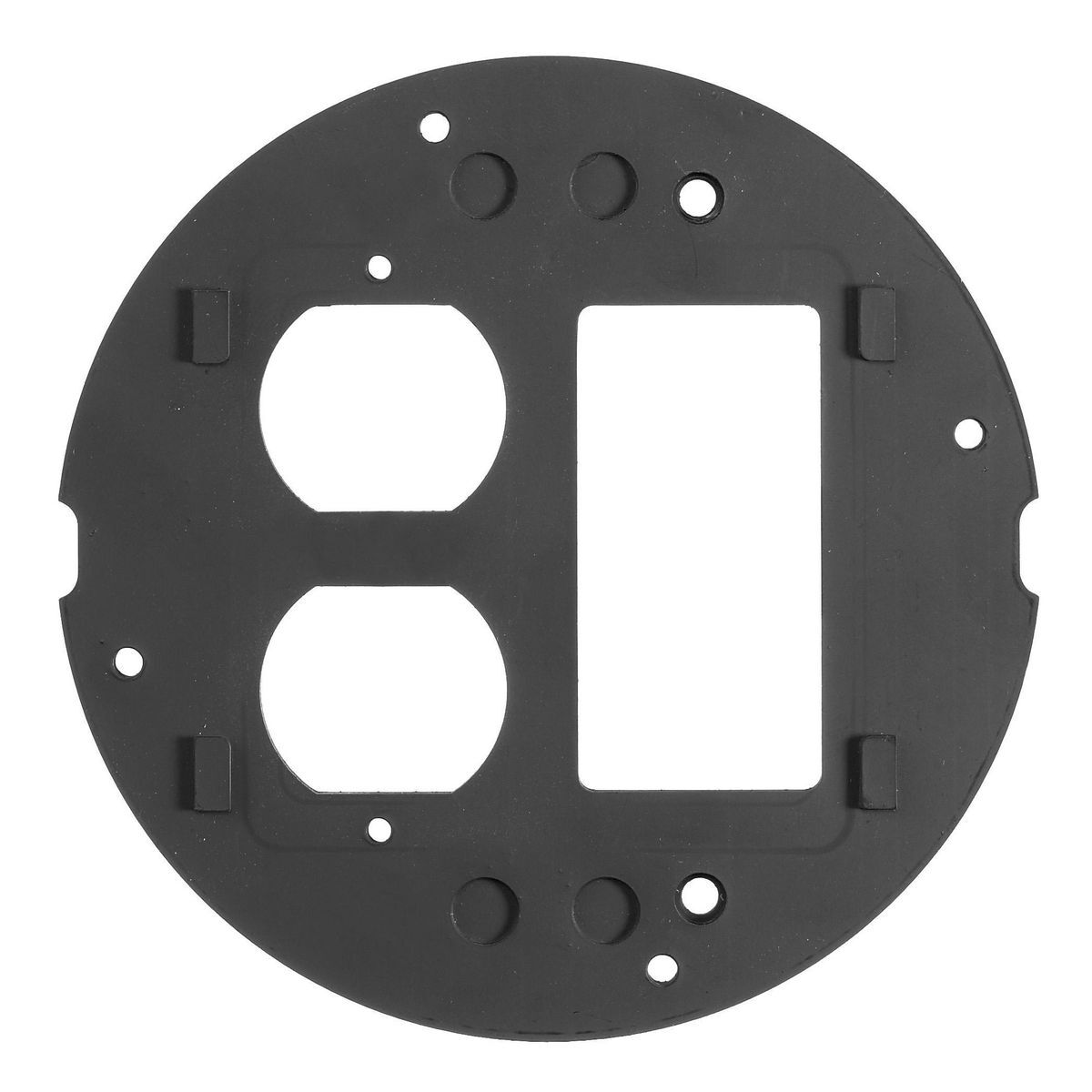 S1SPDUSL SystemOne Standard Fire-Rated Poke-Through Sub Plate, 5.36 in Dia, 2.31 in L x 0.22 in D, Cast Aluminum
