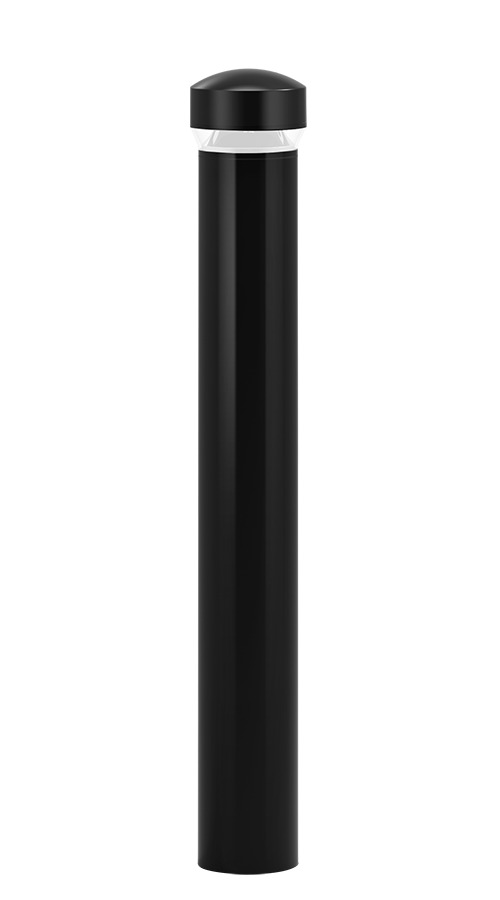 BDLEDR24K Round Dome Standard Bollard Light,) LED Lamp, 23 W Fixture, 120 to 277 V AC, Black Housing