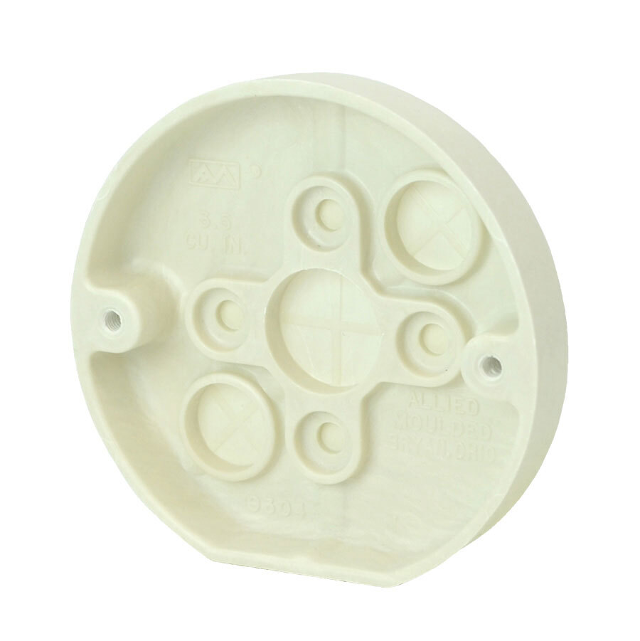 Round Ceiling/Fixture Box; Thermoset-Fiberglass, 3.5 Cubic-Inch, Beige/Tan