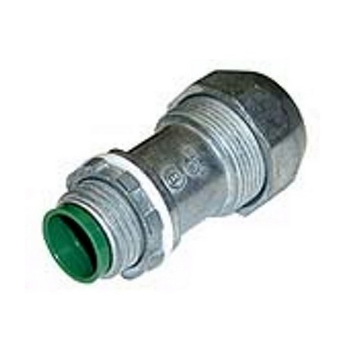 596-DC2 Bridgeport Mighty-Seal Cable Connector, 1/2 in Trade, 1 Conductor, 0.61 to 0.69 in Cable Openings, Die Cast Zinc, Ball Burnished/Mirror Smooth