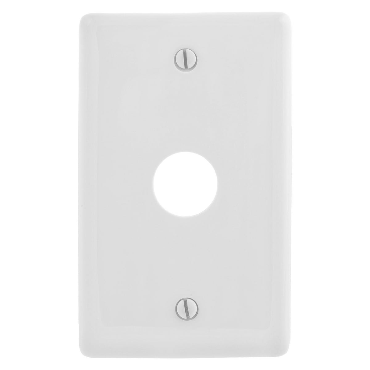 NP737W Standard Molded Telephone/Coaxial Wallplate, 1 Gangs, 4.62 in L x 2.87 in W, Nylon, Box Mount