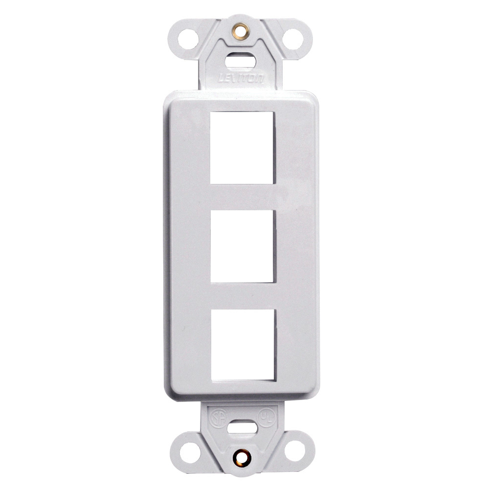 41643-GY Decora QuickPort Multimedia insert, 3 Ports, Fastened Mount, Gray