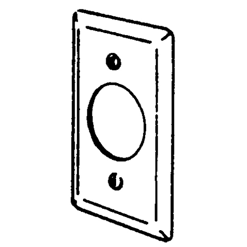 2539 Handy Box Cover, 4 in L x 2-1/8 in W, Single Receptacle Cover, Steel