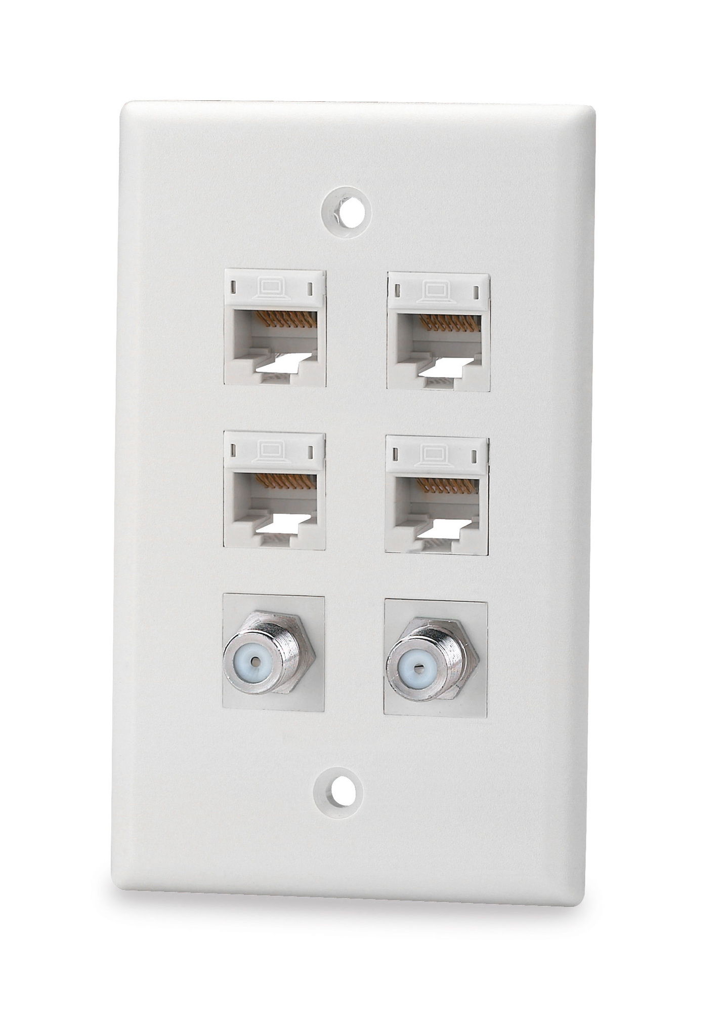 SKF-6-WH Keystone Faceplate, 1 Gangs, 4-1/2 in L x 2-3/4 in W, Thermoplastic, Fastened Mount