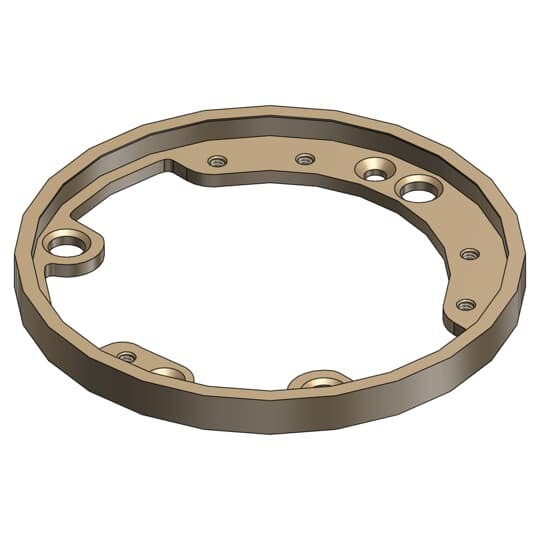 600-4-FL Steel City Flush Service Edge Ring, Brass