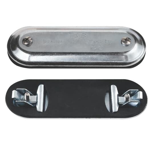 480 T&B Conduit Body Cover, 1-1/4 in Hub, For Use With Form 8 Conduit Body, Steel, Zinc Plated