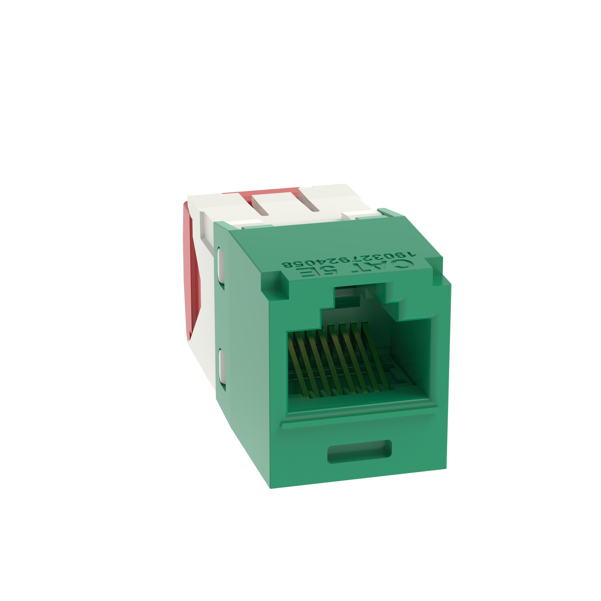 Mini-Com UTP RJ45 Cat 5e TG Jack Module, Green, 24 Pack