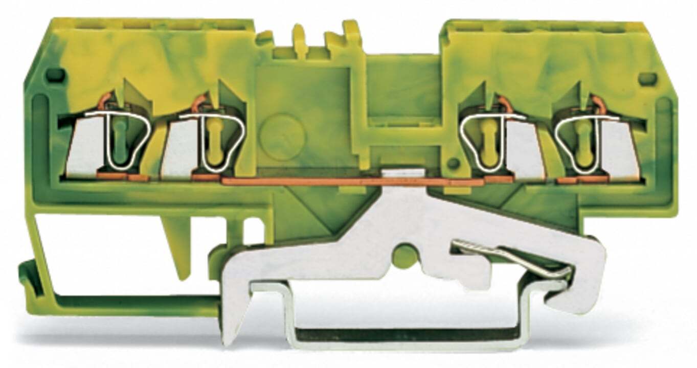 279-837 Operating Tool Ground Terminal Block, 28 to 16 AWG Wire, 1 Poles, DIN Rail Mount