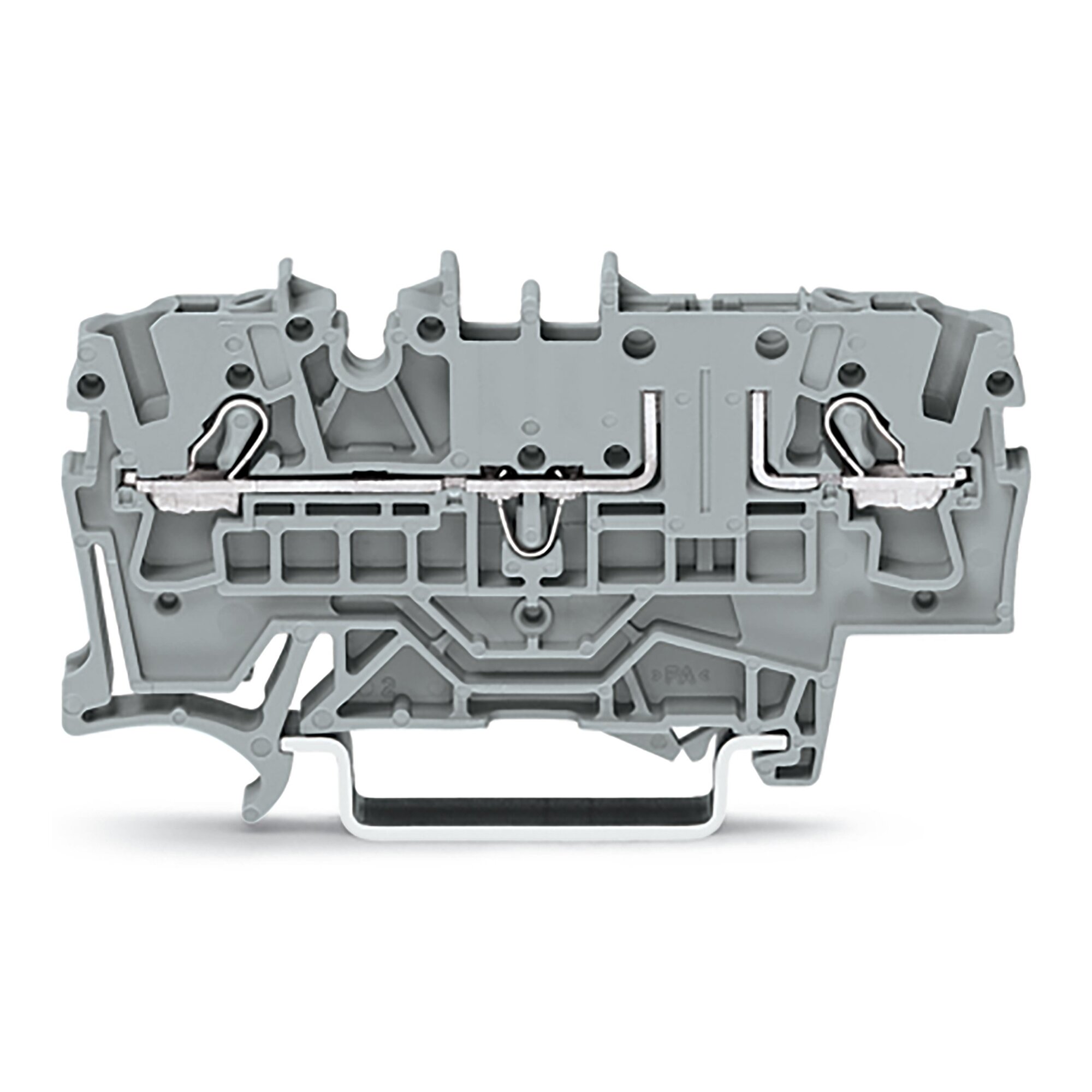 2002-1661 Operating Tool Conductor Terminal Block, 400 V, 16 A, 22 to 12 AWG Wire, 2 Poles, DIN Rail Mount