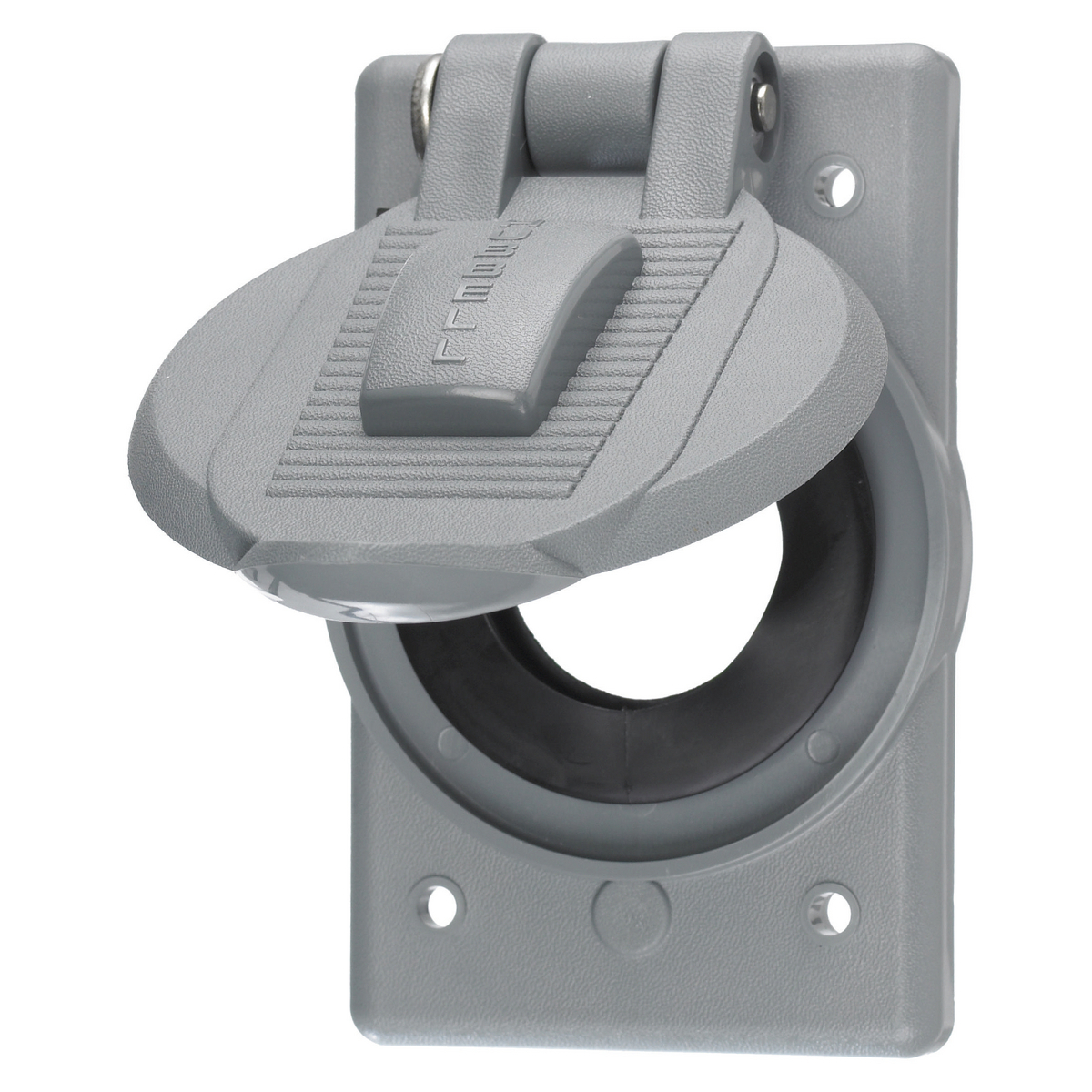 HBL7424WO Molded Open Standard Weatherproof Lift Cover, 1.68 to 1.72 in Dia, 4.56 in L x 2.84 in W x 1.09 in D, Thermoplastic