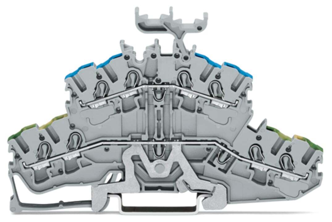 2002-2447 Operating Tool Through Terminal Block, 800 V, 24 A, 22 to 12 AWG Wire, 2 Poles, DIN Rail Mount