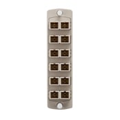 5F100-2IC OPT-X SDX Precision Molded Fiber Optic Adapter Plate, SC Duplex End A, SC Duplex End B, (12) 62.5/125 um OM1 Multi-Mode Fiber, Zirconia Ceramic Connector