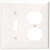 80705-T Standard Size Combination Wall Plate, 2 Gangs, 4.56 in W x 4.5 in H, Thermoplastic, Light Almond