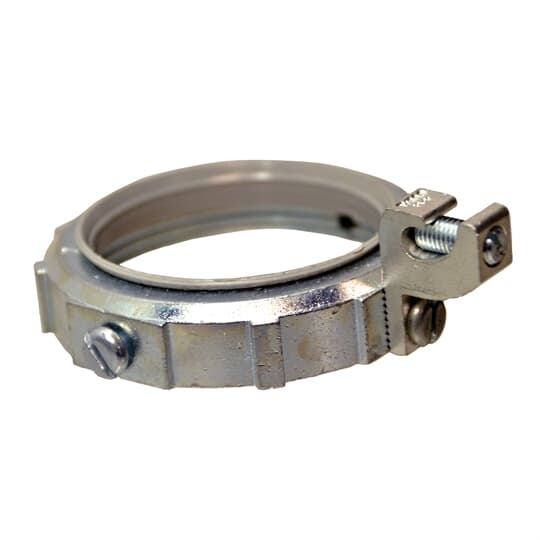 BG807L Steel City Insulated Grounding Bushing With Aluminum Lug, 2-1/2 in Trade, 14 AWG Wire Min, 1/0 AWG Wire Max, 82 mm Dia, Die Cast Zinc