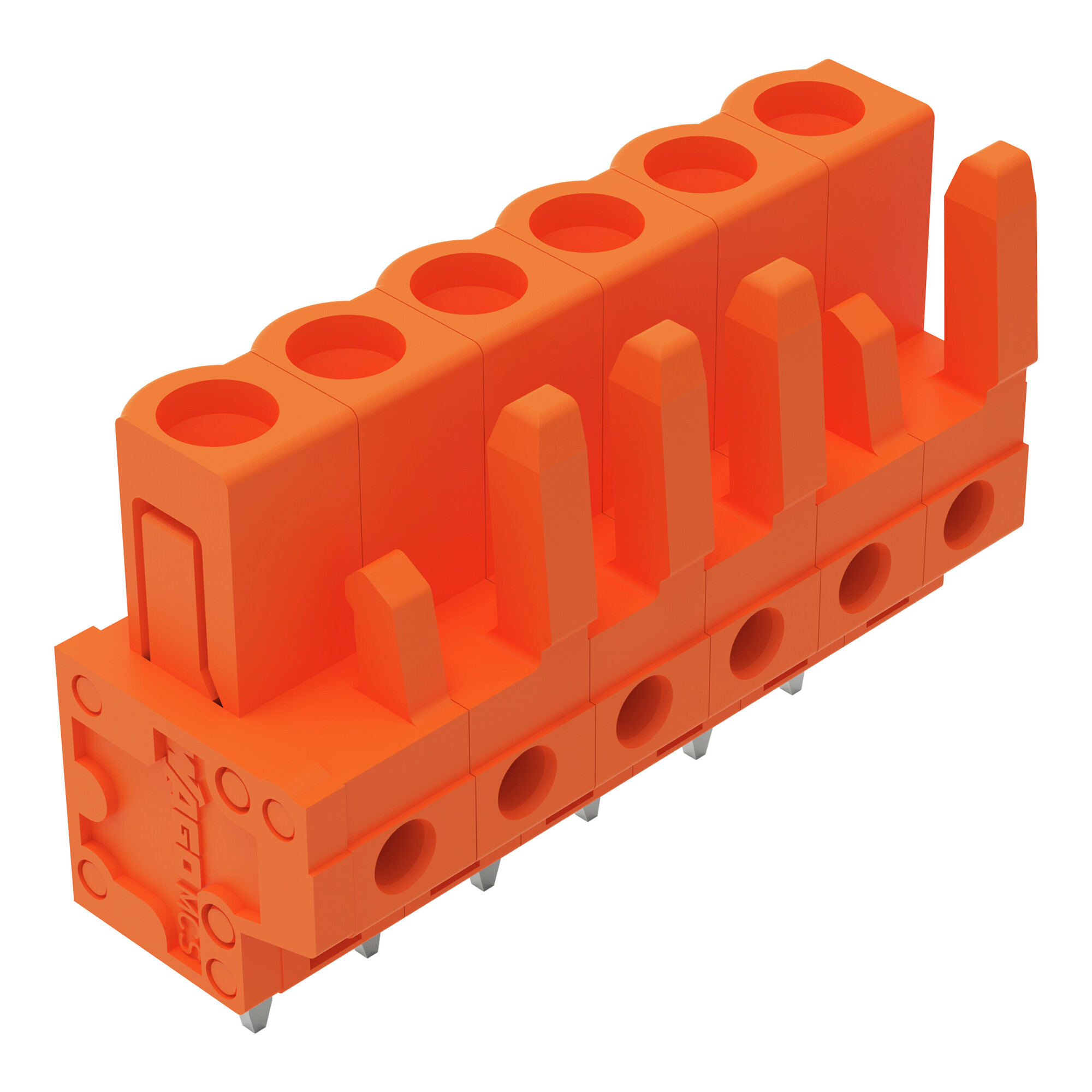 232-166 Straight THT Female Header, 630 V, 6 Positions, 0.2 in, Polyamide