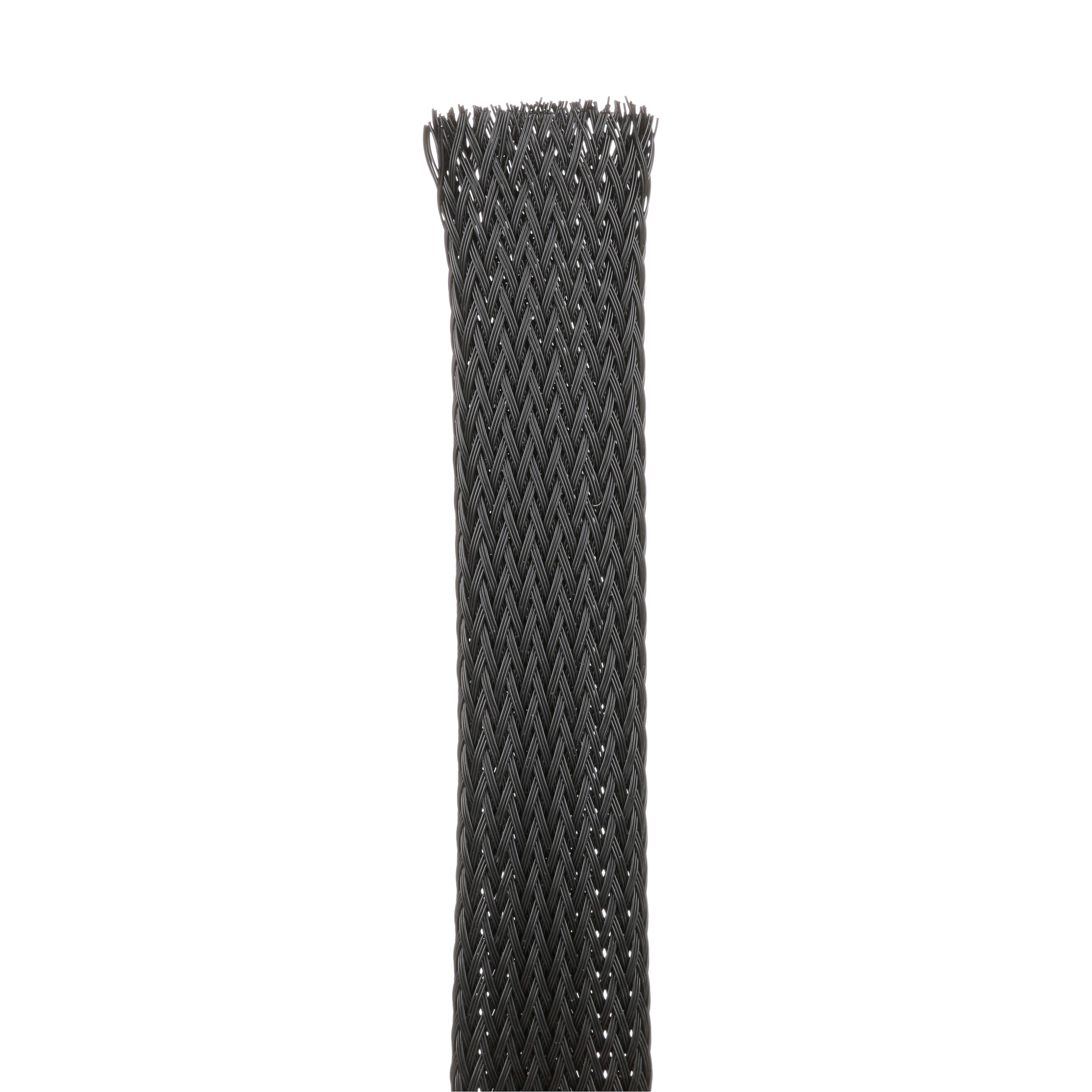 SE50PSC-CR0 Pan-Wrap Expandable Fray-Resistant Braided Sleeve, 1/2 in Dia x 100 ft L Sleeve, Polyethylene Terephthalate, -94 to 257 deg F, Black