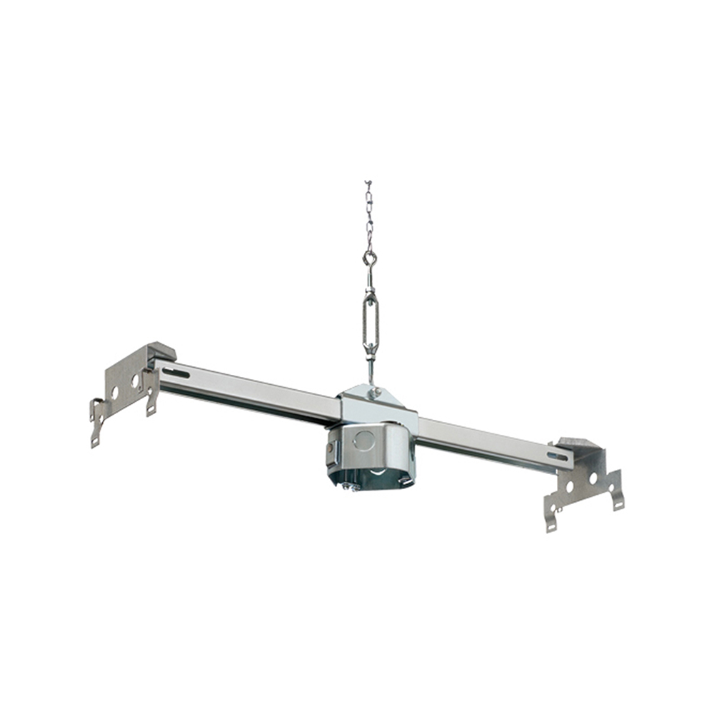 FBRS420SC Fan/Fixture Mounting Box With Knockout, Steel, 20 cu-in Capacity, 4 Knockouts, 5.5 in L x 24 in W x 4.224 in H