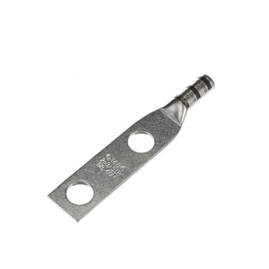 54811BE Color-Keyed 54800 2-Hole Non-Insulated Compression Lug, 2 AWG Copper Conductor, Die Code: 33, 1/2 in Stud, Copper