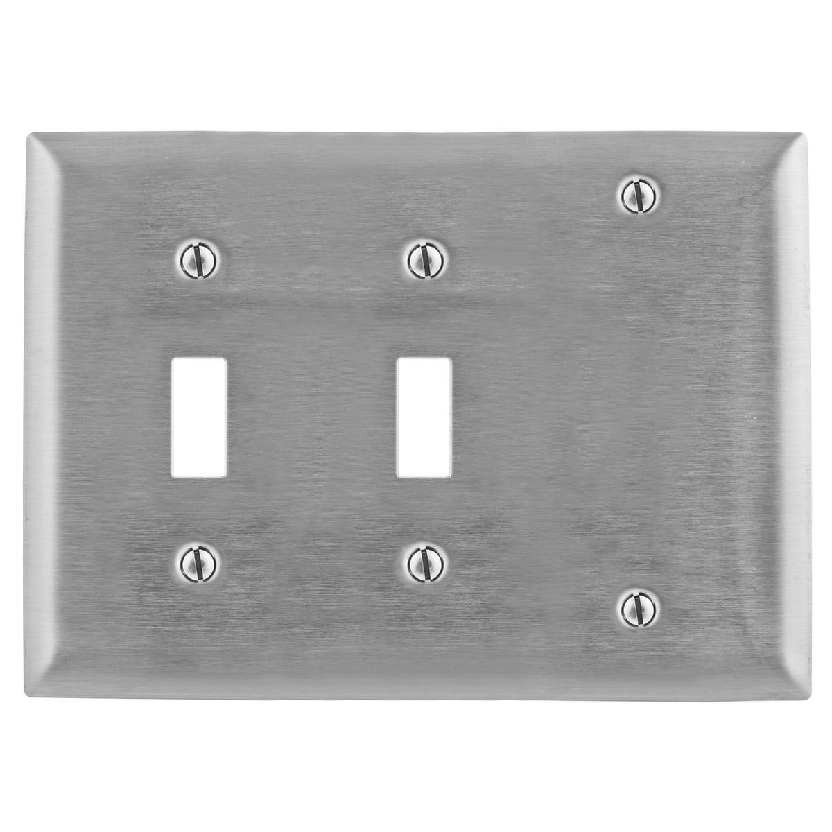 SS213 Standard Combination Wall Plate, 3 Gangs, 302/304 Stainless Steel, Metallic