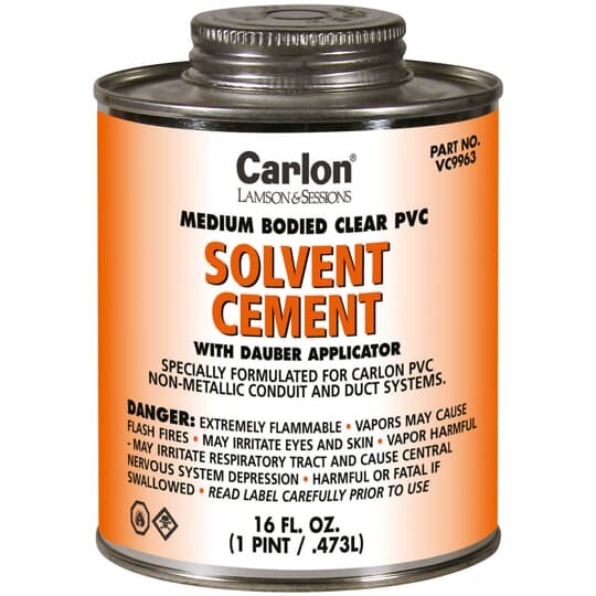 VC9964 Carlon Standard Conduit Cement With Dauber Applicator, 8 oz Can, Liquid Form, Clear