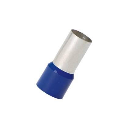 FSD91-27-Q Pan-Term Type FSD DIN End Sleeve Single Insulated Wire Ferrule, 5/0 AWG Stranded Conductor, 1.89 in L, Copper, Blue