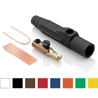 15D21-UE Rhino-Hide 1-Pole Cam Type Taper Nose While-in-Use Detachable Male Plug, 12 to 24 V AC/DC, 150 A, 8 to 2 AWG Wire, Single Setscrew, NEMA 3R