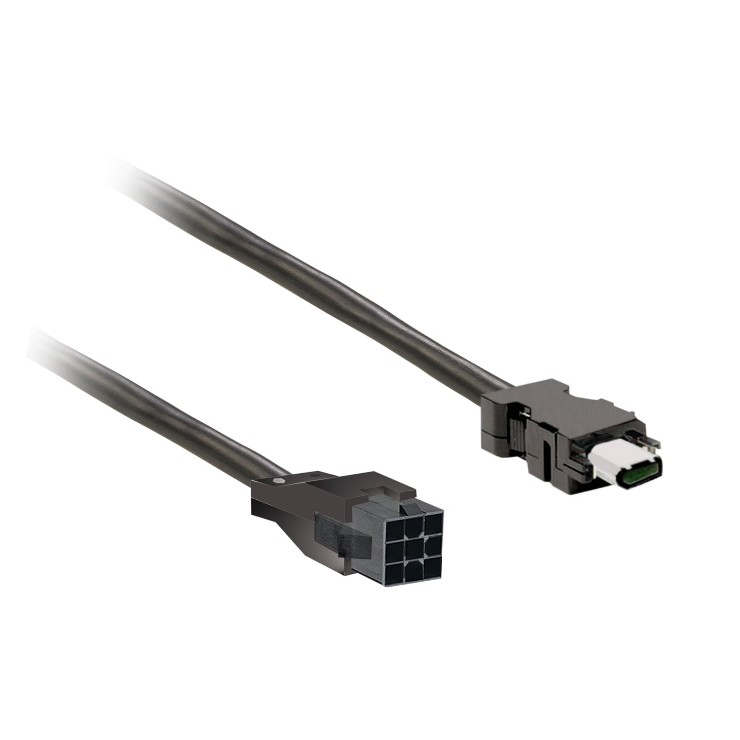VW3M8D1AR50 Lexium Shielded Encoder Cable, For Use With BCH2 With SinCos Single Turn Encoder, 1 Firewire 6/Molex 9 Connector