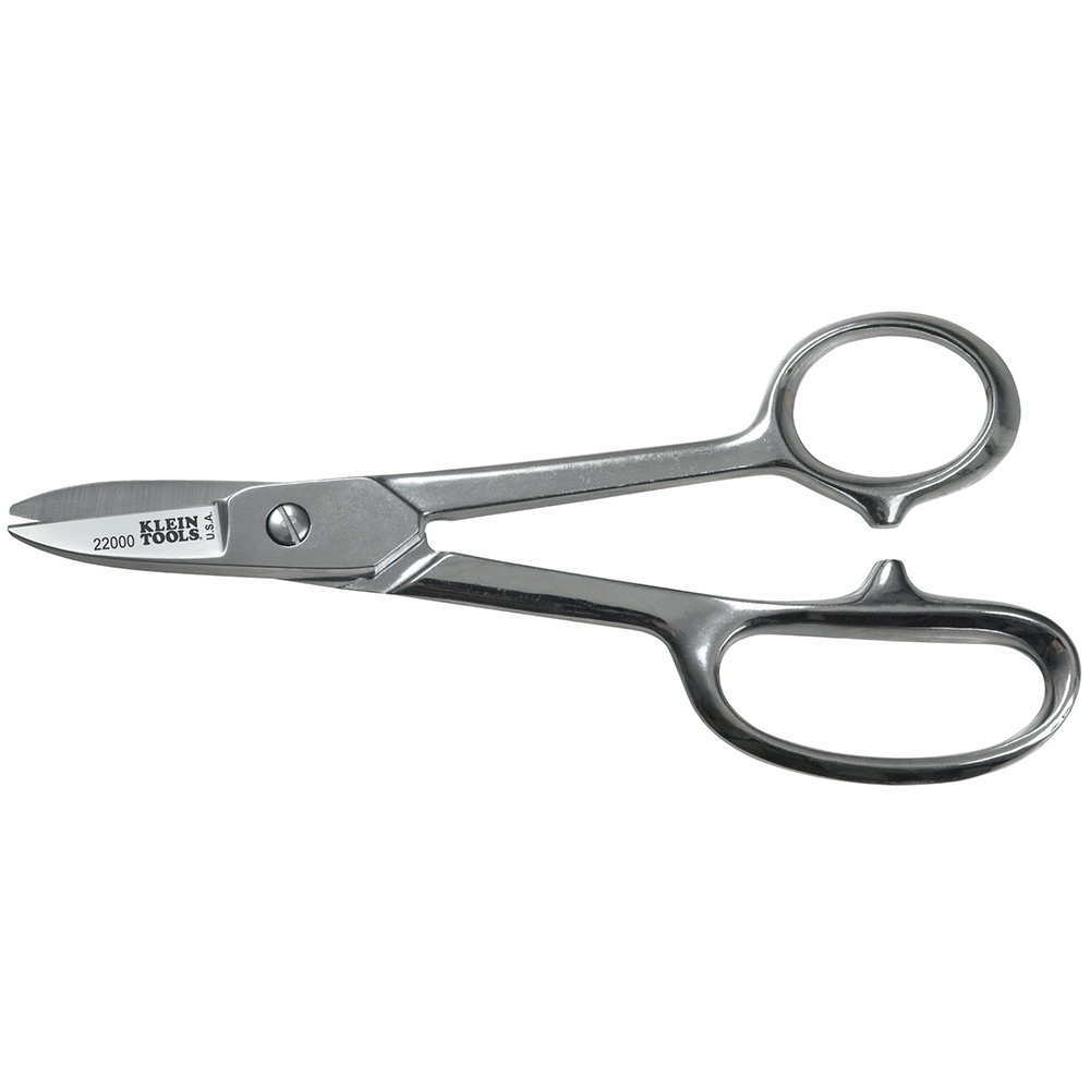 22000 High Leverage Utility Snip, Pointed Tip, 1-3/4 in L of Cut, Steel Blade, Nickel Chrome Plated Handle