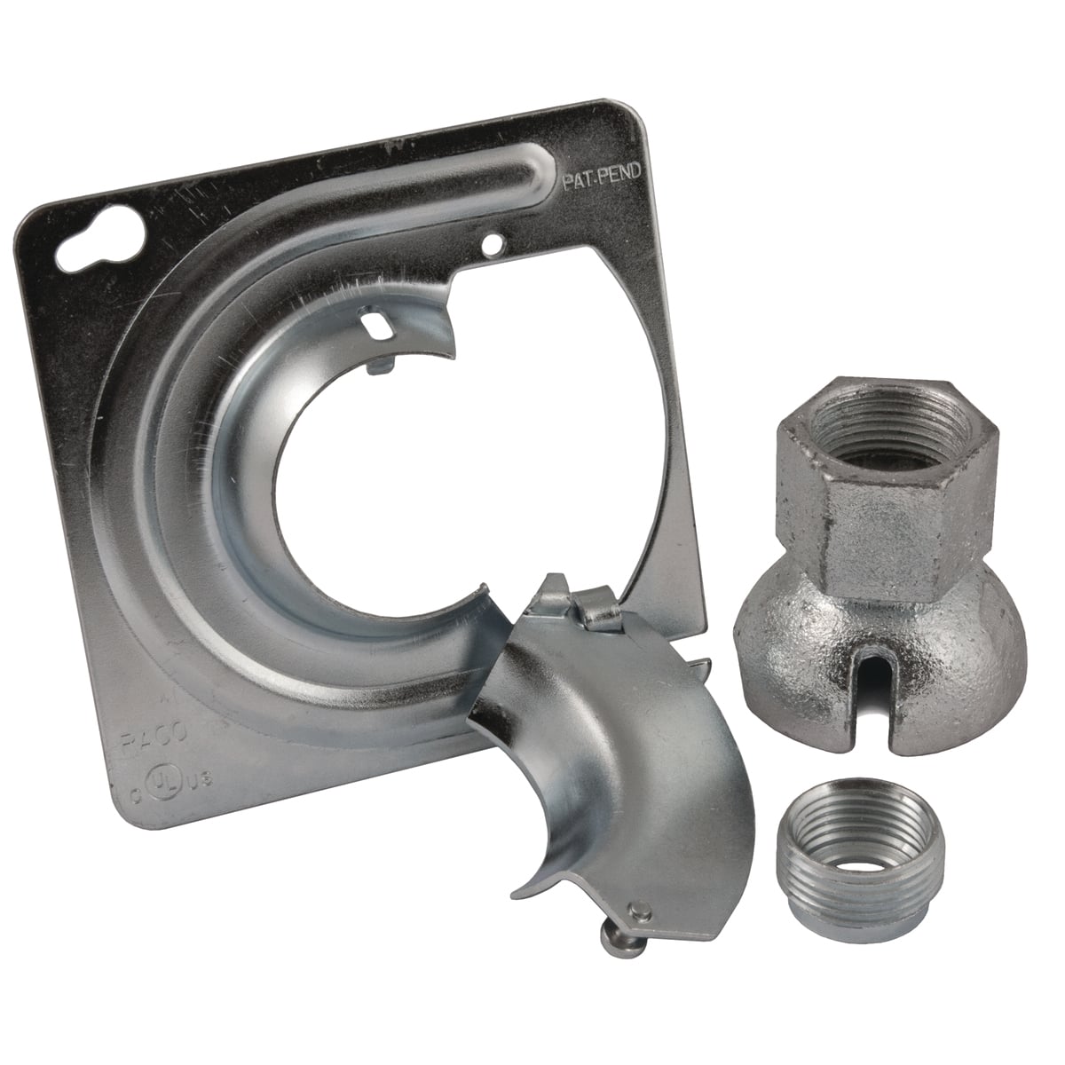 897KH Swivel Fixture Cover, 4.06 in L x 4.06 in W, Fixture Cover, Steel