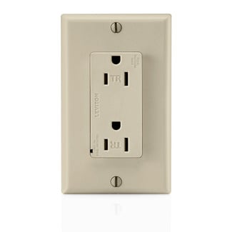 T5280-I 2-Pole 3-Wire Type 3-Duplex Self-Grounding Tamper Resistant Surge Protective Receptacle, 125 V AC, 15 A, 5 kA Short Circuit