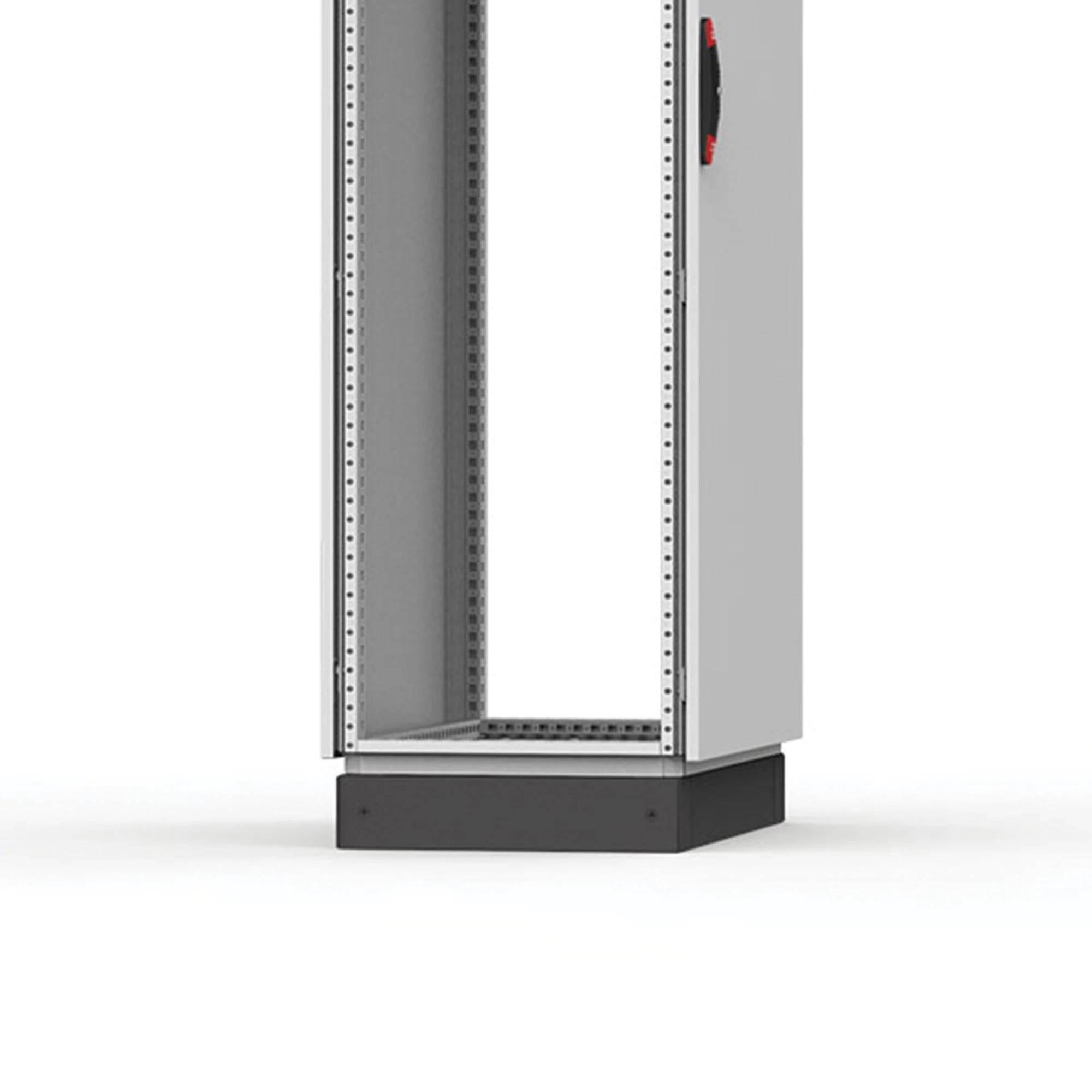 PS1060 Side Plinth, 21.97 in W x 1.04 in D x 3.86 in H, For Use With 600 mm D x 100 mm H Combinable and Semi-Compact Floor Standing Enclosure, 16 ga Mild Steel, Umbra Gray