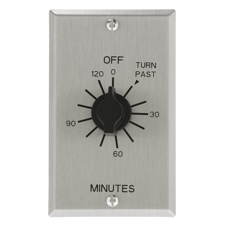 C502H Tork Auto Off Interval Mechanical Spring Wound Timer, 2 hr Setting, 125/250/277 V AC, 1 hp, 2 hp, 1 Form C SPDT Contact, 1 Pole