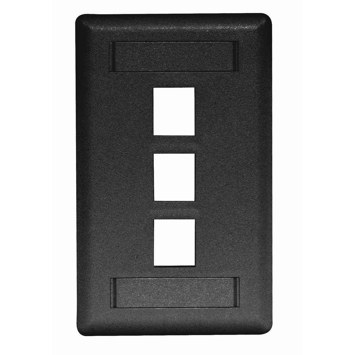 IFP13BK Molded Rear Load Standard Keystone Faceplate With Label Field, 1 Gangs, 3 Ports, Data/Video/Voice Module, Fastened Mount, ABS