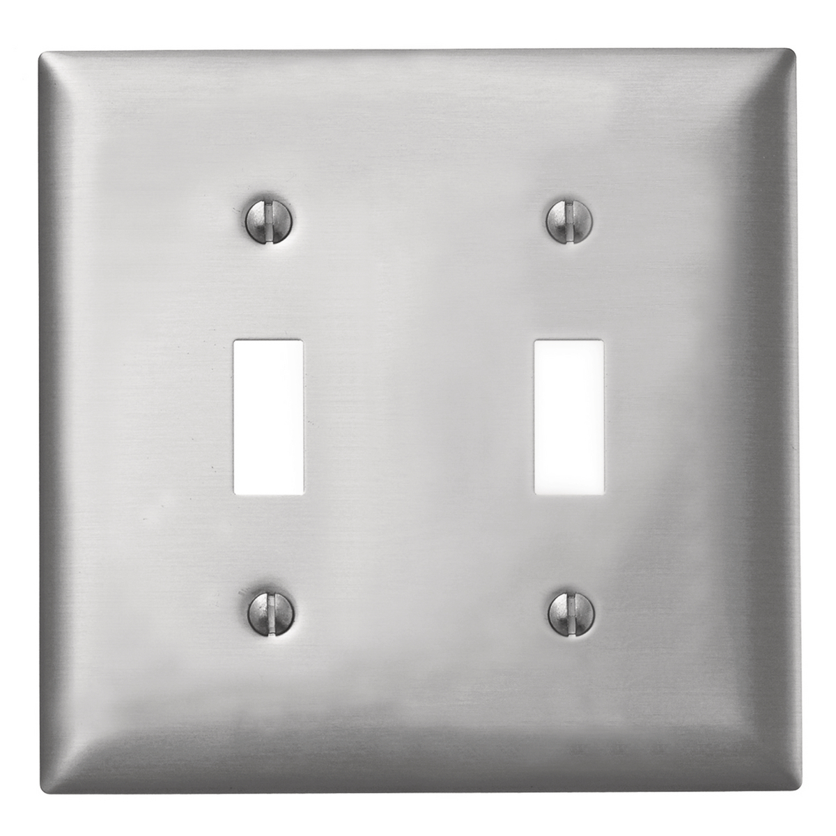 SA2 Standard Wall Plate, 2 Gangs, 4.6 in W x 4.5 in H, Aluminum, Metallic