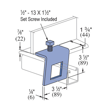 P1796S-EG Window Beam Clamp, 1-5/8 in Channel, 480 lb Load