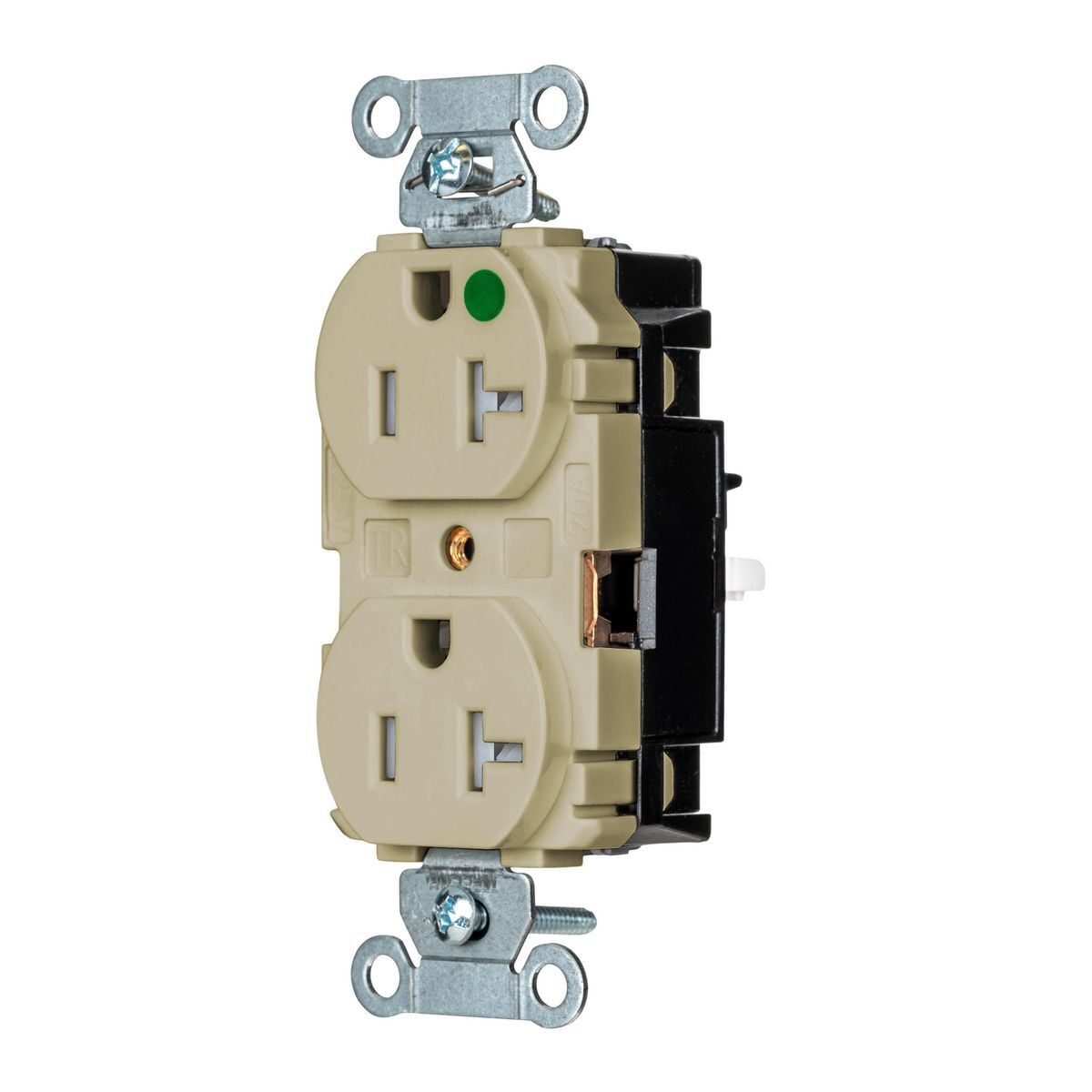 8300STITR EdgeConnect Straight Blade Receptacle, 125 V, 20 A, 2 Poles, 3 Wires, Ivory