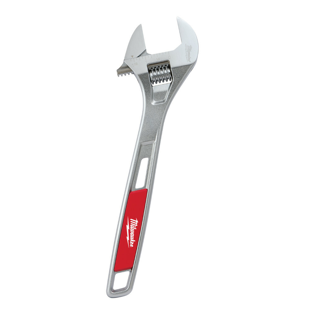 48-22-7412 Uninsulated Adjustable Wrench, 1-5/8 in, Polished Chrome, 12 in OAL, Steel Body, ASME Specified, Steel