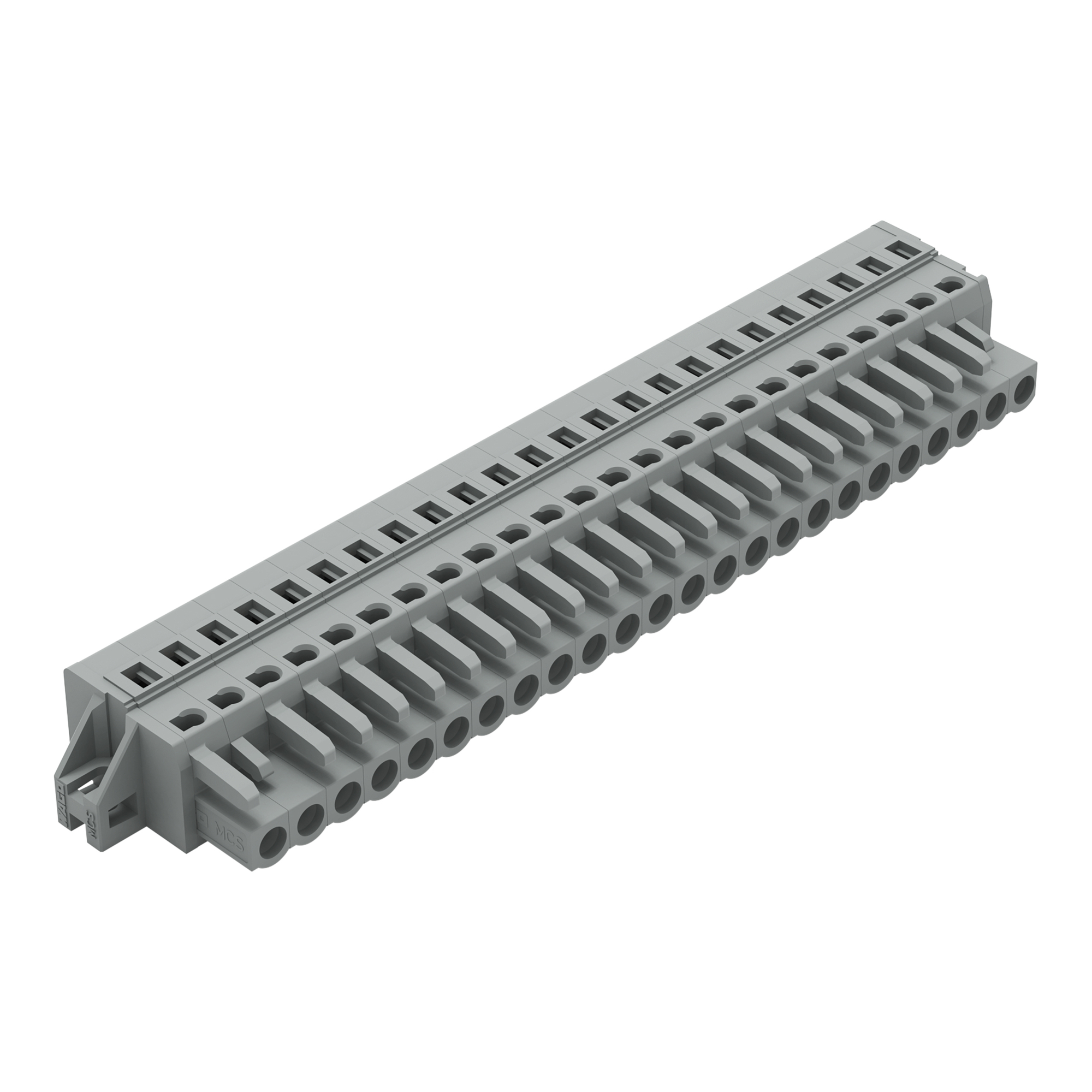 231-124/031-000 Operating Tool 1-Conductor Female Connector, 630 V, 16 A, 28 to 12 AWG Wire, 24 Poles, Panel Mount